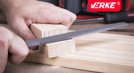 VERKE V05079 ZESTAW PILNIKÓW PILNIK ŚLUSARSKI ZDZIERAK TARNIK METALU PŁASKI OKRĄGŁY 20cm