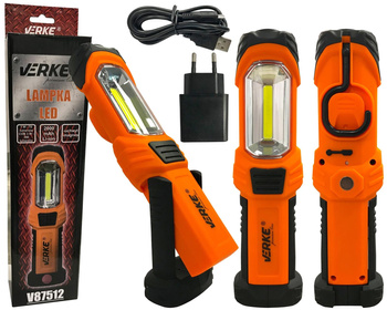 VERKE LATARKA WARSZTATOWA LAMPKA USB LED COB 87512