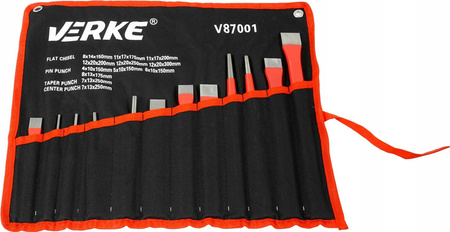 VERKE V87001 ZESTAW WYBIJAKÓW WYBIJAKI PRZECINAKI PUNKTAKI 12el