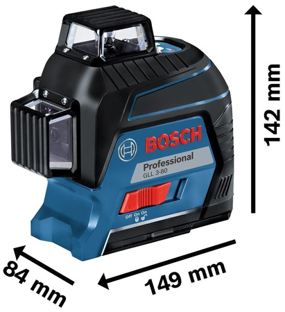 BOSCH GLL 3-80 LASER LINIOWY 3 x 360° + WALIZKA