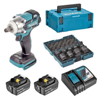 MAKITA DTW285RTJX KLUCZ UDAROWY 1/2 280Nm + 9 NASADEK + 2x5,0Ah