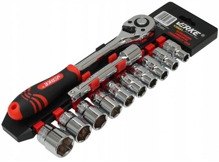 VERKE V39091 ZESTAW NASADEK Z GRZECHOTKĄ I PRZEDŁUŻKĄ 1/2" 12EL