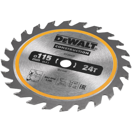 DEWALT DT20420-QZ PIŁA TARCZOWA DO CIĘCIA DREWNA Z GWOŹDZIAMI 115 MM