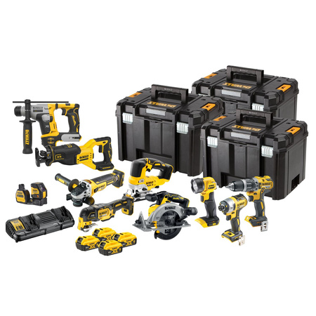 DEWALT DCK1012P4T 10 narzędzi DCD796 DCF887 DCS565 DCS382 DCS356 DCS334 DCH172 DCG405 DCL040 DCE088NG18 18V XR, 4x5.0Ah