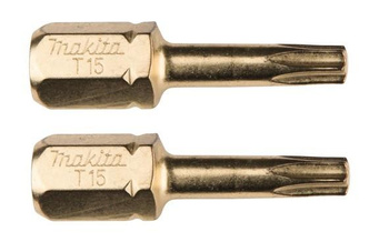MAKITA B-28400 2 x BIT TORX T15 25mm IMPACT GOLD