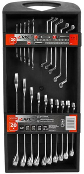 KLUCZE V35338 PŁASKIE PŁASKO-OCZKOWE WYGIĘTE 20 EL 6-32mm