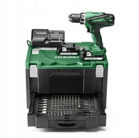 HIKOKI DS18DJL Wkrętarka 53Nm 2x3Ah + Osprzęt 100pc
