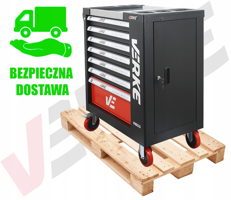 VERKE V33111 SZAFKA NARZĘDZIOWA 7 SZUFLAD+ 154 NARZĘDZI
