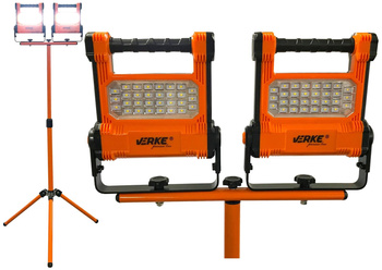 VERKE 2x LAMPA HALOGEN AKU 10W 30 LED SMD + STATYW