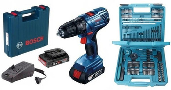 BOSCH GSB 180-Li WKRĘTARKA 18V 2x2Ah + MAKITA 212 SZT
