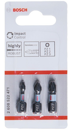 BOSCH ZESTAW BITÓW UDAROWYCH IMPACT PZ1 PZ2 PZ3