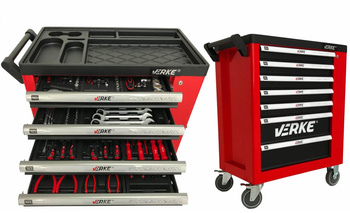 VERKE V33106 SZAFKA NARZĘDZIOWA 7+1 SZUFLAD + 155 NARZĘDZI