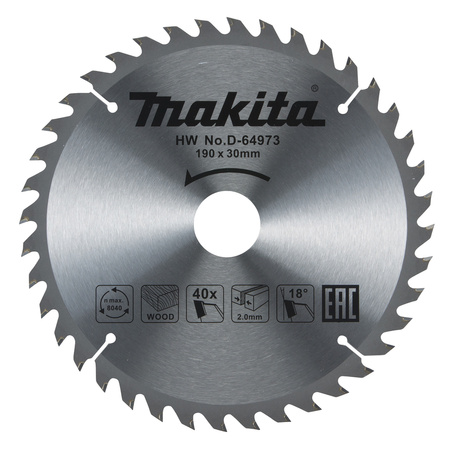 MAKITA D-64973 TARCZA TNĄCA ECONOMY 190x30MM 40Z