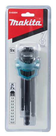 MAKITA B-65894 ZESTAW KLUCZY IMBUSOWYCH 9 SZT 1,5-10 MM