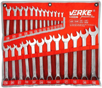 VERKE V35336 KLUCZE PŁASKO-OCZKOWE 25 EL 6-32mm POKROWIEC