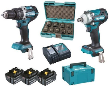 MAKITA DLX2359TJ1 WKRĘTARKA + KLUCZ UDAROWY + NASADKI + 3x5,0Ah