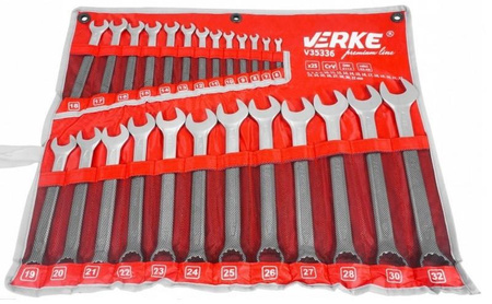 VERKE V35336 KLUCZE PŁASKO-OCZKOWE 25 EL 6-32mm POKROWIEC