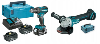 MAKITA DHP485 Wkrętarka + DGA504 Szlifierka 3 x AKU