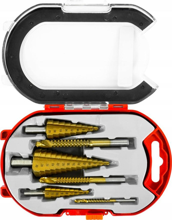 VERKE V05051 ZESTAW WIERTEŁ STOPNIOWYCH I FREZUJĄCYCH 6 sztuk