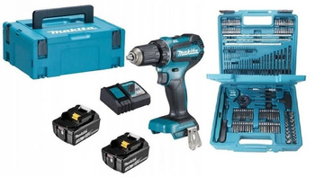 MAKITA DDF485RFJ Wkrętarka 18V 2x 3Ah + SET MAKITA 212szt