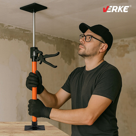 VERKE V86588 PODNOŚNIK PODPORA SUFITOWA TELESKOPOWA ROZPIERAK DO PŁYT GK 30 KG 50-115 CM