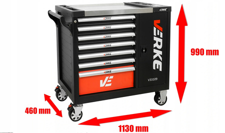 VERKE V33109 SZAFKA NARZĘDZIOWA 7 SZUFLAD+ 306 NARZĘDZI