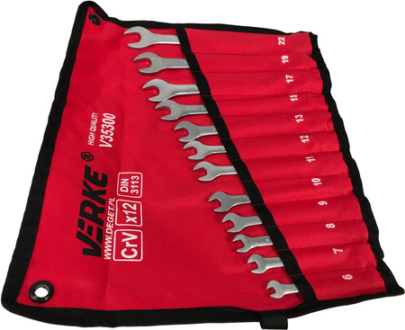 VERKE KLUCZE PŁASKO OCZKOWE 6-22 mm 12 szt ETUI V35300