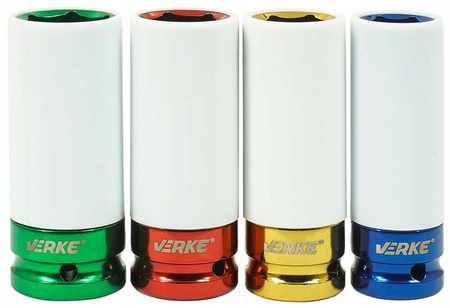 VERKE V86102 NASADKI UDAROWE ½ DO FELG ALUMINIOWYCH KÓŁ ZESTAW 17-22mm