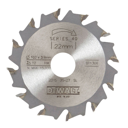 DEWALT DT1306 FREZ DO WPUSTÓW LAMELLO 102mm x 20mm 12Z