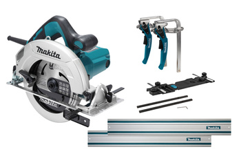 MAKITA HS7611 RĘCZNA PILARKA TARCZOWA 190 mm 1600W + ADAPTER + 2x SZYNA 1,5M + ŚCISKI