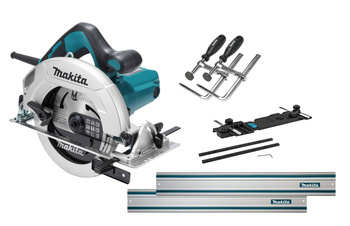MAKITA HS7611 RĘCZNA PILARKA TARCZOWA 190 mm 1600W + ADAPTER + 2x SZYNA 1,5M + ŚCISKI
