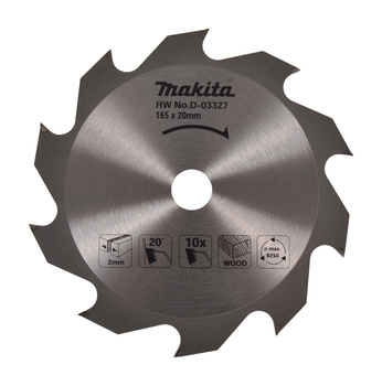 MAKITA D-03327 Tarcza piła do cięcia drewna 165x20 10 Zębów