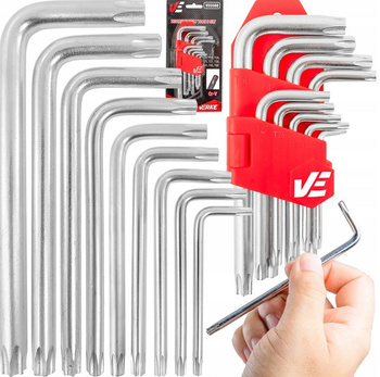 VERKE V35500 ZESTAW KLUCZY TORX 9 SZTUK KRÓTKIE T10-T50