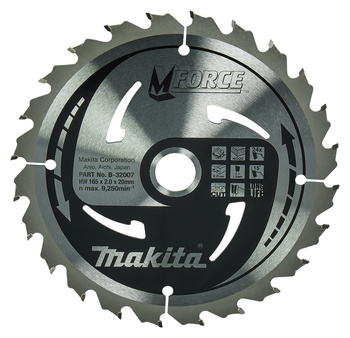 MAKITA D-03333 Tarcza do drewna płyt meblowych 165x20 24 Zęby