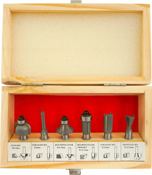 VERKE V05067 FREZY KSZTAŁTOWE DO DREWNA 8mm 6 SZT