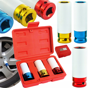 VERKE V86100 NASADKI UDAROWE ½ DO FELG ALUMINIOWYCH KÓŁ ZESTAW 17 19 21mm