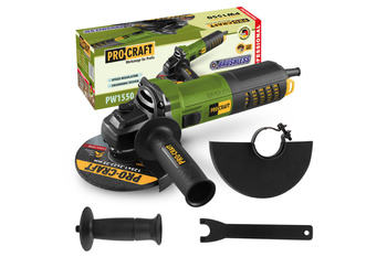 PROCRAFT PW1550 SZLIFIERKA KĄTOWA BEZSZCZOTKOWA REGULACJA OBROTÓW 125MM 850W