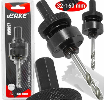 VERKE V05097 UCHWYT DO OTWORNIC BIMETALOWYCH ADAPTER TRZPIEŃ HEX 32-160 MM