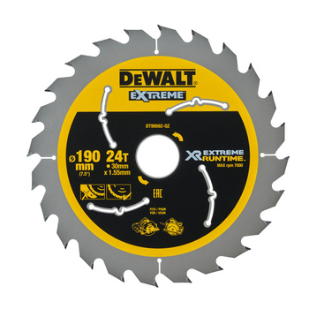 DEWALT DT99563 PROFESJONALNA TARCZA PILARSKA DO DREWNA 190/30 MM, 36 ZĘBY, XR EXTREME RUNTIME 