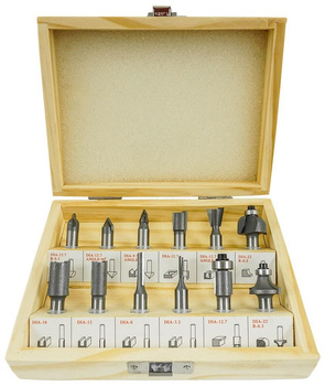 VERKE V05068 FREZY KSZTAŁTOWE DO DREWNA 8mm ZESTAW 12 SZT