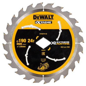 DeWALT DT40270 TARCZA PILARSKA EXTREME 190mm 24T DO DCS577