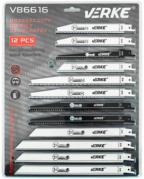 VERKE V86616 BRZESZCZOTY DO PIŁY SZABLASTEJ MIX 12 SZTUK ETUI