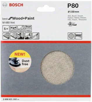 BOSCH ARKUSZ ŚCIERNY SIATKA G80 150mm - 5 SZTUK