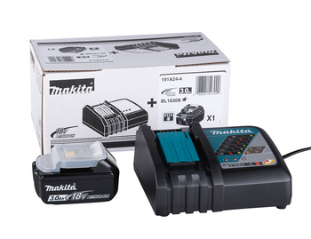 MAKITA 191A24-4  ZESTAW ZASILAJĄCY 18V, 3.0AH BL1830B + ŁADOWARKA DC18RC