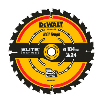 DEWALT DT10302 TARCZA, PIŁA TARCZOWA 184mm X 16MM 24T DO CIĘCIA DREWNA SERII ELITE 