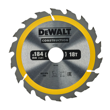 DeWALT DT1941 TARCZA DO DREWNA DO PILAREK RĘCZNYCH 184 x 30mm 18T