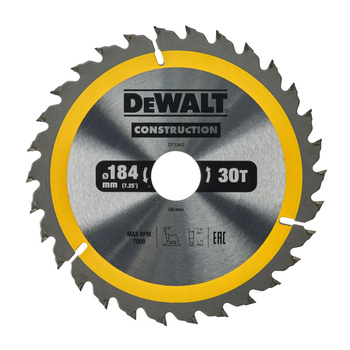 DeWALT DT1942 TARCZA DO DREWNA DO PILAREK RĘCZNYCH 184 x 30mm 30T