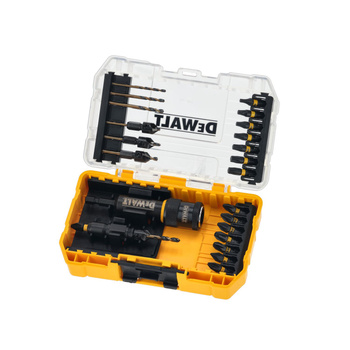 DEWALT DT70779T  ZESTAW WIERTEŁ Z POGŁĘBIACZAMI, KOŃCÓWKI UDAROWE FLEXTORQ, "OBRÓĆ I PRACUJ" 25 SZT + Tough case