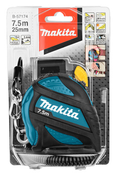 MAKITA B-57174 MIARA ZWIJANA 7,5M Z LINKĄ ZABEZPIECZAJĄCĄ