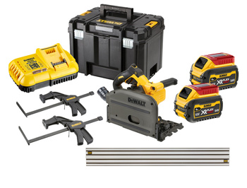 DeWALT DCS520 ZAGŁĘBIARKA AKUMULATOROWA 54V FlexVolt + szyna 1,5m + ściski + 2x 6Ah TSTAK VI